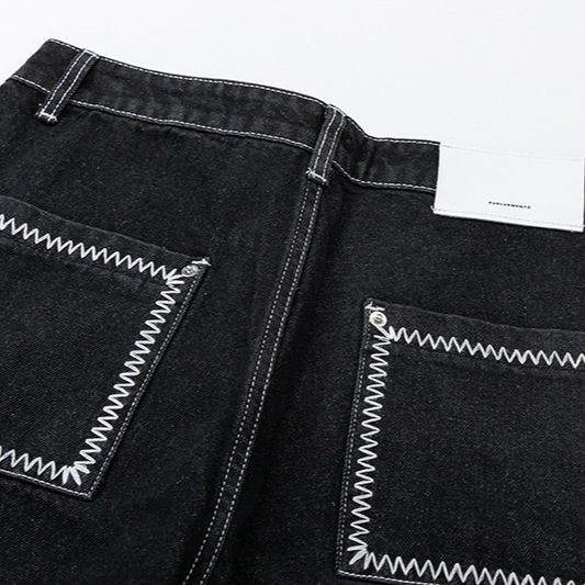 Modern Ian 24 Autumn Men's Wear New Style American Versatile Simple High Quality Bright Thread Jeans_voghion.com