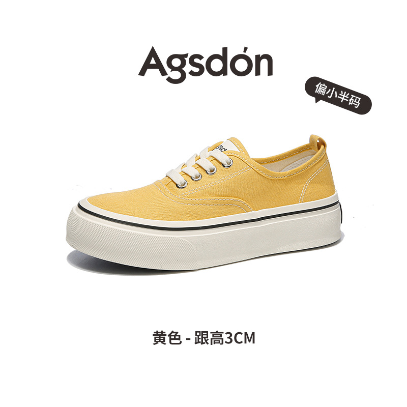 Augustion lona shoes mujer 2025 nuevo verano suela gruesa zapatos blancos coreanos cómodos zapatos casuales sin pies cansados