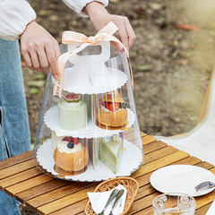 Multi-layer cupcake box round cup dessert table dessert packaging box portable rack hotel afternoon tea packaging box