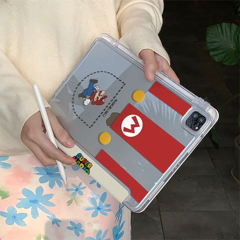 Jumping Mario Is Suitable for Apple iPad Mini/Air/Pro Series Y-Fold Acrylic Protective Case with Pen Slot Jumping Mario Is Suitable for Apple iPad Mini/Air/Pro Series Y-Fold Acrylic Protective Case with Pen Slot