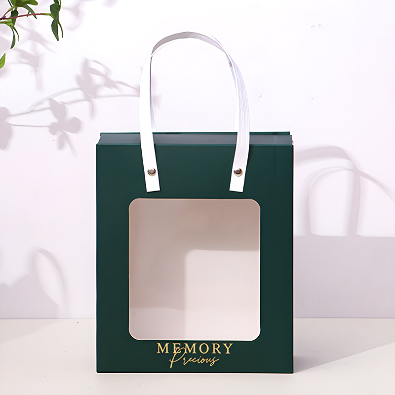Nuevo bolso de ventana personalizado de alta gama regalo de cumpleaños bolsa de regalo bolsa de papel boda boda compañero de mano bolsa de regalo