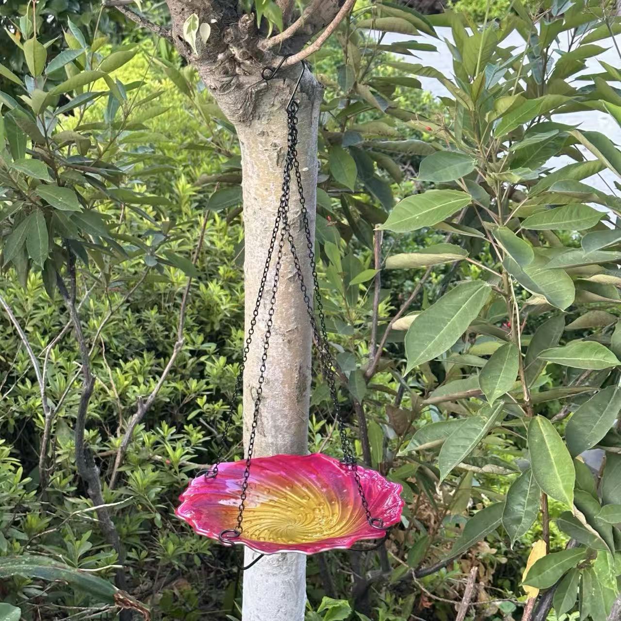 Foreign Trade Export Colored Glass Outdoor Garden Courtyard Hanging Bird Feeder, Flower Pot, Hanging Orchid Stand Decoration