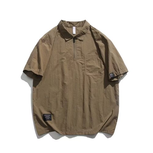 2025 shirt, men's summer short-sleeved polo shirt, fashion brand, fashionable clothes, heavy T-shirt, half-sleeve, American retro lining
