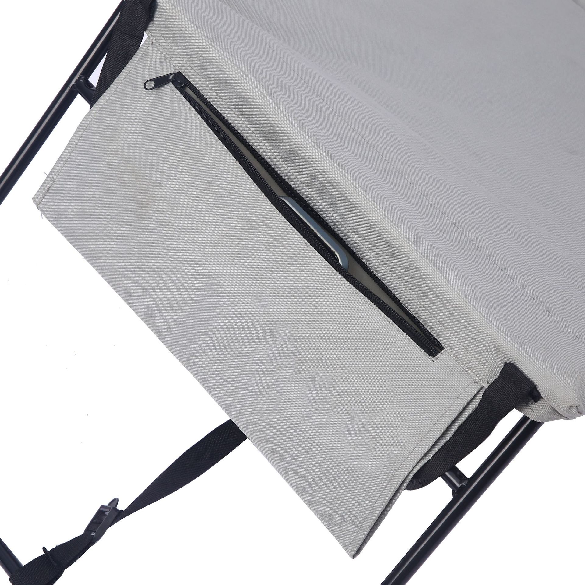 Silla de playa de pie de ocio al aire libre portátil cojín triple de tela Oxford siesta de oficina reclinable de pie bajo