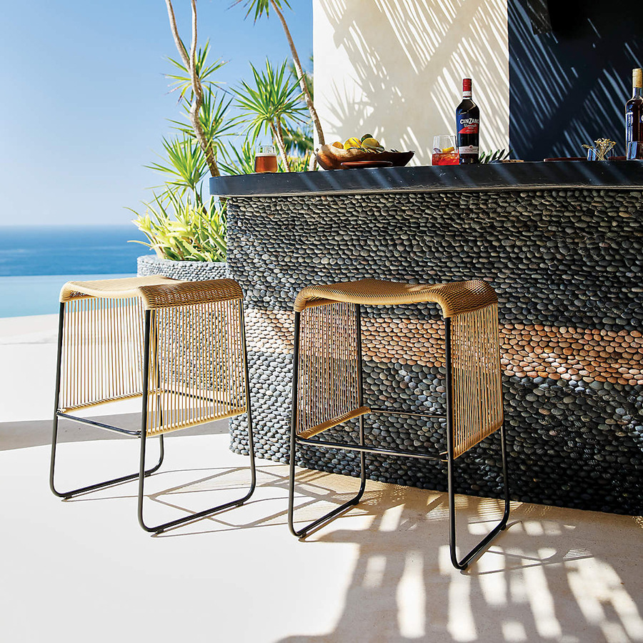 Estilo nórdico Silla de Bar de ratán taburete comercial bar medio antiguo hogar Silla de mesa de isla B & B red Silla de ratán rojo