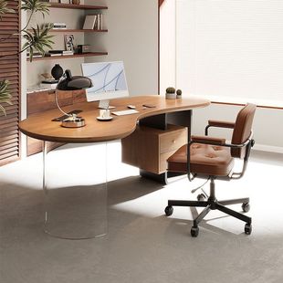 Solid Wood Study Boss Table Desk Light Luxury Minimalist Modern Simple Computer Desk Home Office Desk Advanced Workbench