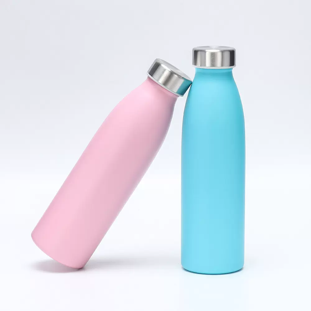 跨境新款户外保温杯便携500ml运动水杯双层真空304不锈钢运动瓶