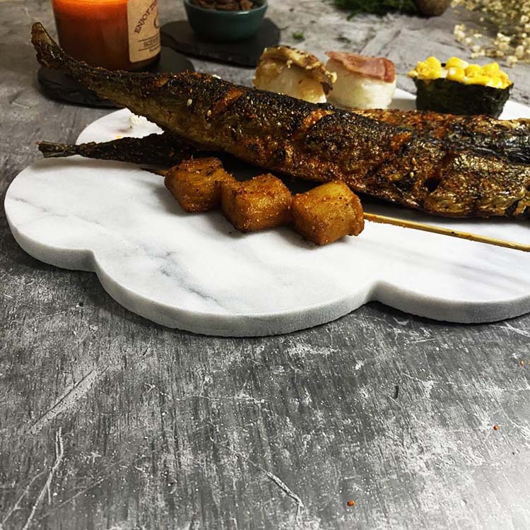 Nórdico creativo mármol nube placa irregular bandeja de estilo europeo cocina del Hotel comida occidental plato plano vajilla