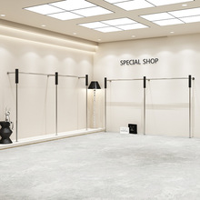 服装店极简男女装展示架上墙架陈列货架简约壁挂衣架黑银落地架