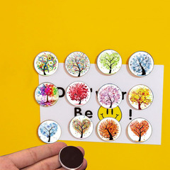 生命樹風景樹時光寶石水晶玻璃冰箱貼25mm家居裝飾磁性白板貼批發