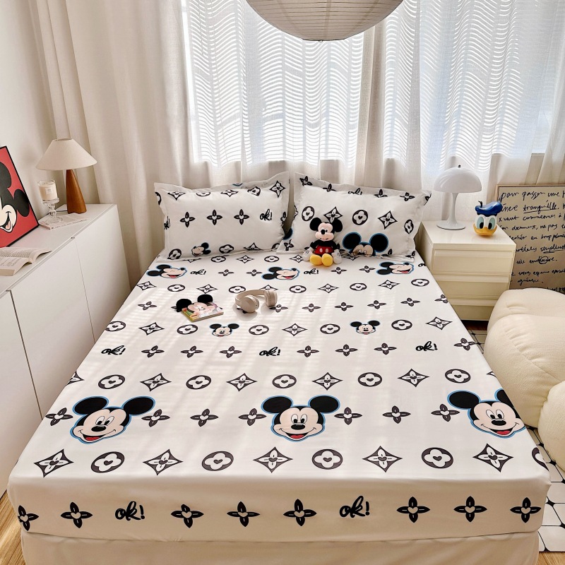 Protector de colchón ajustable con estampado cepillado, suave al tacto, antideslizante, para cama individual/doble, de Disney.