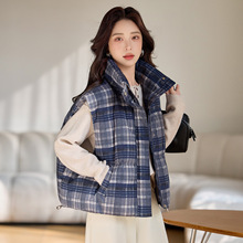 格纹棉衣女2025秋冬新款加厚保暖气质减龄外套棉袄时尚背心LK680