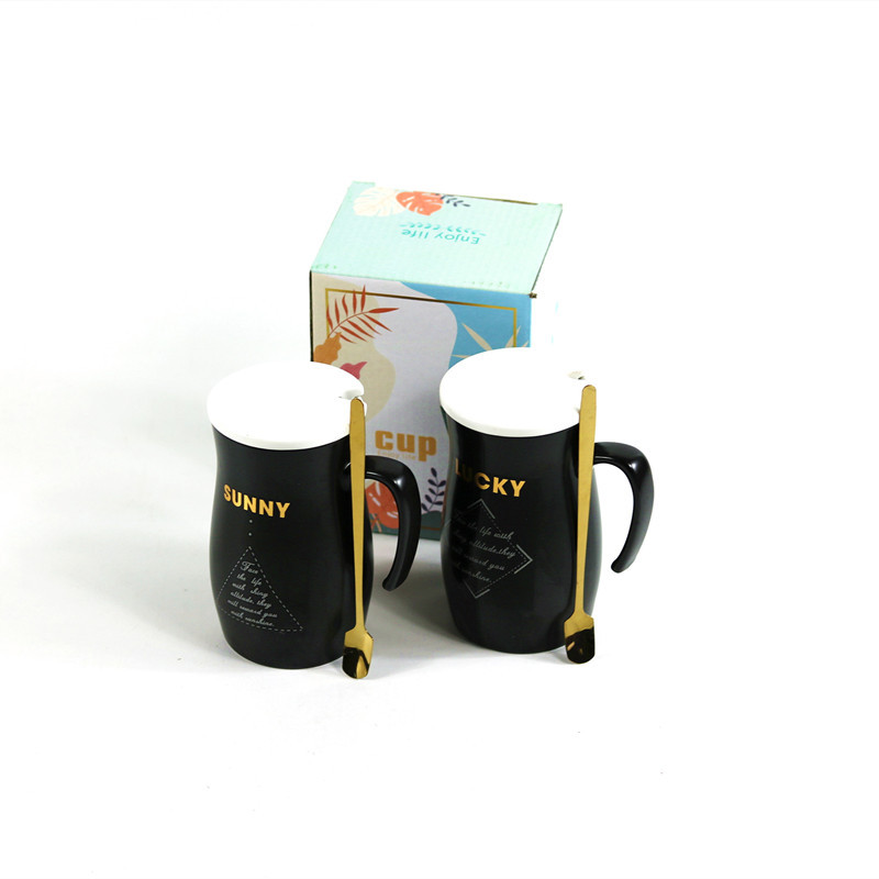 AP5810 carta Taza de cerámica con cuchara taza de leche taza de café taza de agua 10 yuanes oferta puesto regalo