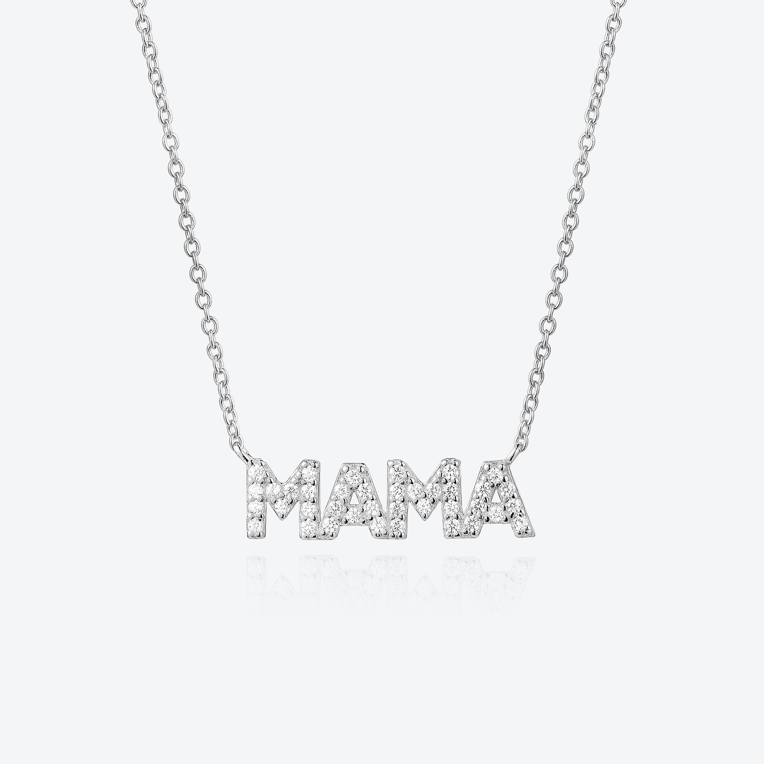 Necklace Classification 925 Sterling Silver Zircon Cable Chain Plating Inlay Letter Necklace