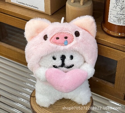 线条小狗挂件可爱小狗头套钥匙扣玩偶背包挂饰送情侣生日礼物毛绒|undefined