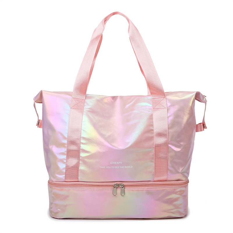 Nueva bolsa de viaje ligera de verano, bolsa de gimnasio expandible de color colorido, bolsa de yoga portátil de gran capacidad con separación en seco y húmedo image 8