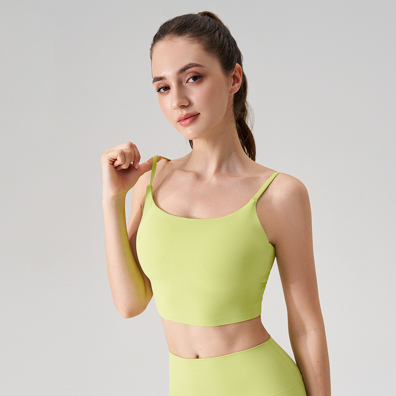 Hangar ropa interior deportiva cintura cojín de pecho sexy belleza de espalda sujetador de fitness desnudo fuera de vestir pilates ropa de yoga superior mujer