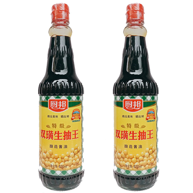 厨邦双璜生抽620ml*2特级酿造凉拌炒菜火锅调料家用厨房调味酱油