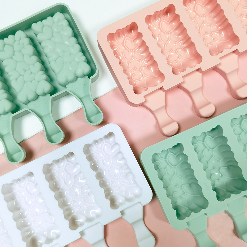 Sanxin 4-piece Fanxin helado de silicona molde hogar Popsicle helado de silicona para niños molde de grado alimenticio con tapa
