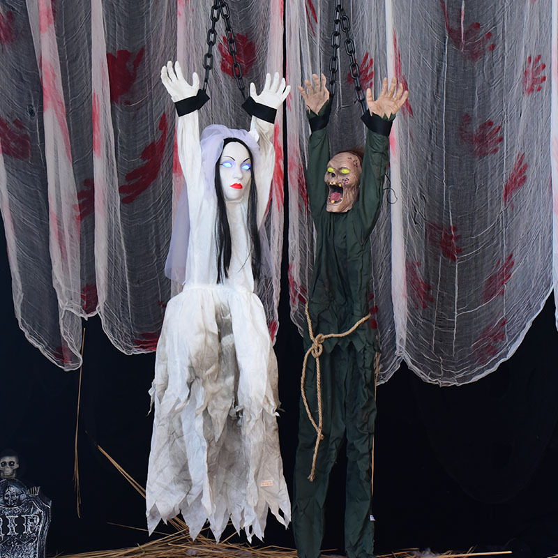 Popular Halloween fantasma Festival decoraciones atadas a mano hombres y mujeres vibración colgante fantasma Casa Encantada Cámara escena diseño accesorios al por mayor