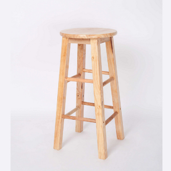High Stool for Stall Setup, Natural Wood Color Bar Chair, Bar Counter Chair, Durable Stool, Restaurant Round Lemon Tea Stool