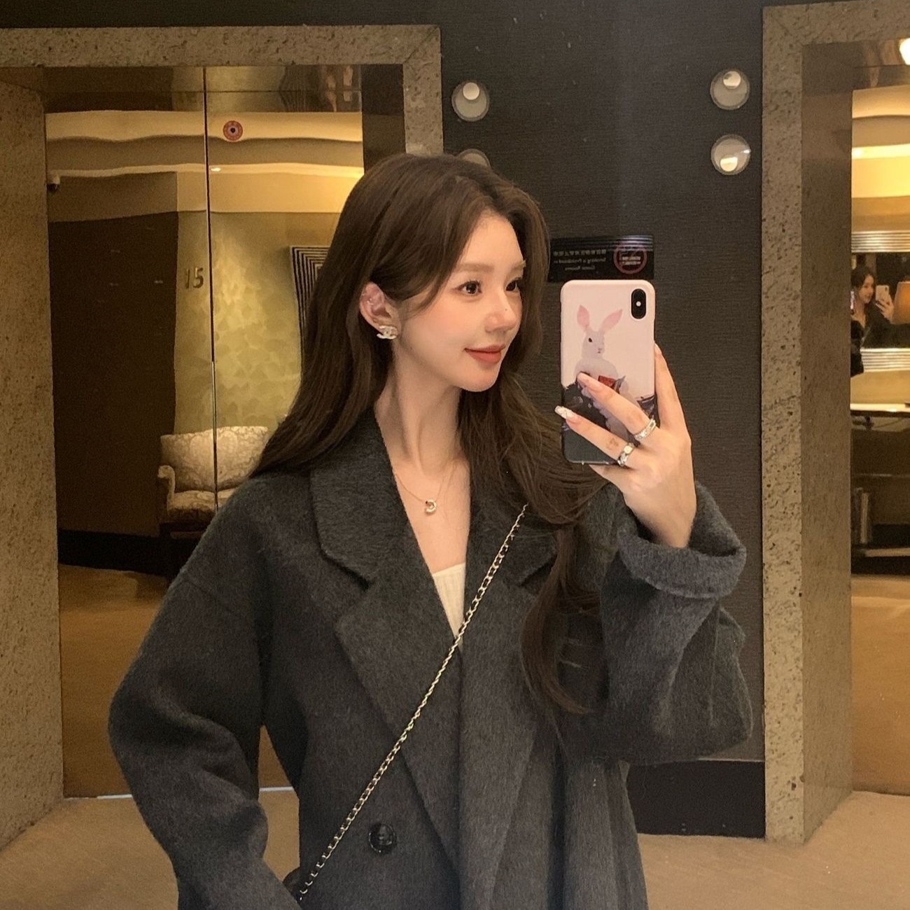 暮色巴黎秋冬高级感羊毛羊绒大衣女新款小个子毛呢外套毛呢