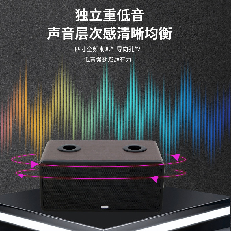 N-S10S家庭电视K歌蓝牙音箱无线双话筒插U盘光纤同轴电视机家用用|undefined