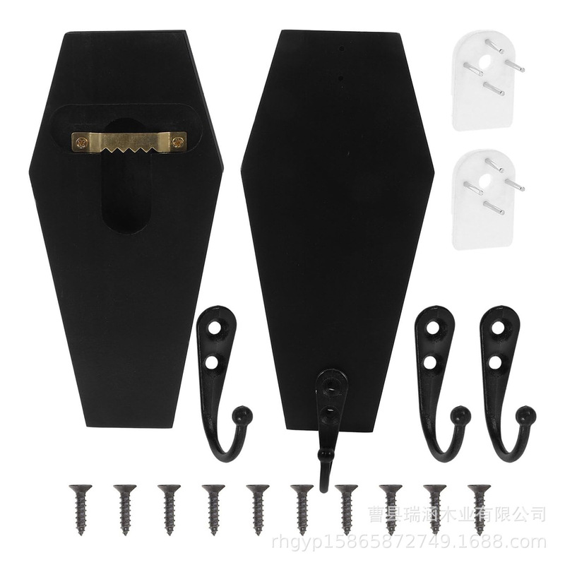 Wooden wall hook self-adhesive porch coat hook family bathroom jacket hat bathrobe towel wall-mounted hook