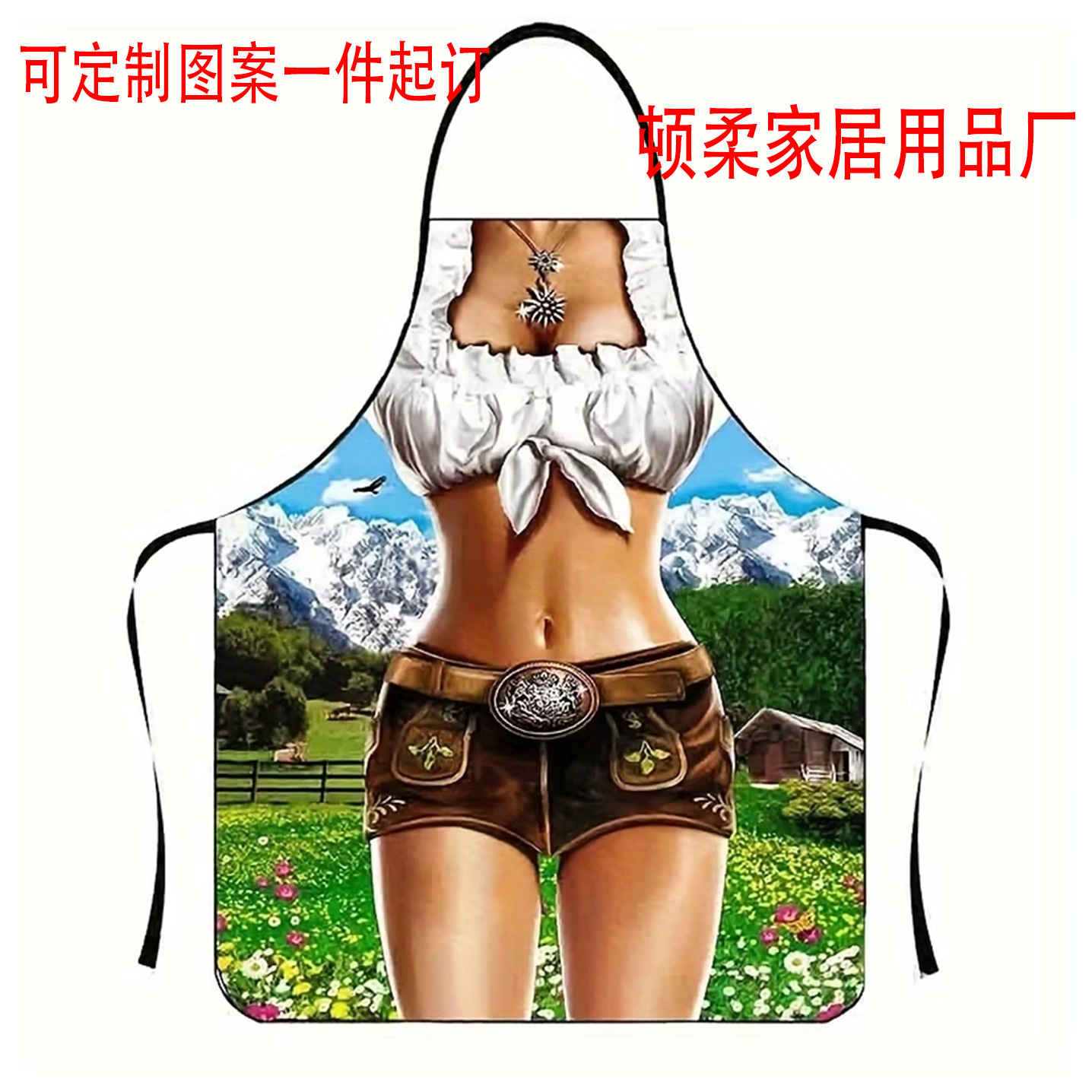 Transfronterizo Amazon temu JIT cocina delantal impresión digital de transferencia de calor lona impermeable delantal resistente a altas temperaturas