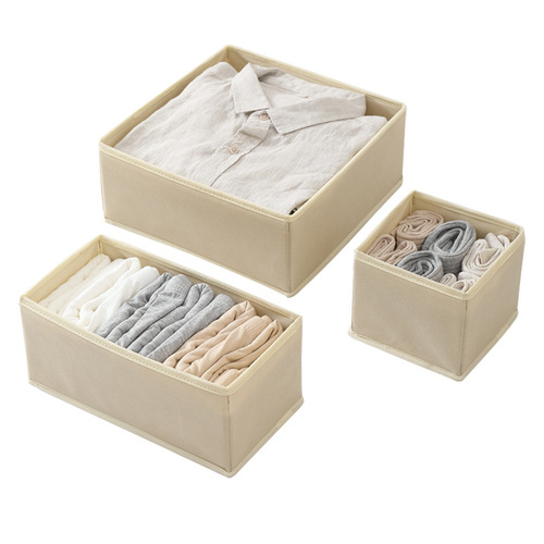 Cross-border non-woven underwear storage box six-piece set of socks bra underwear drawer organizer foldable storage box