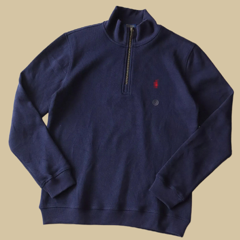 Cross-Border Supply of Seven Colors Available Rl Ralph Lauren Half-Zip Turtleneck Long-Sleeve Knit Sweatshirt for Men and Women