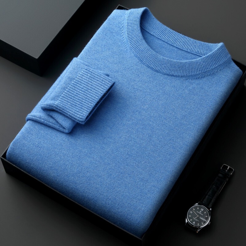 Cross-Border Foreign Trade Men's Sweater Autumn and Winter Round Neck 500g Thickened Sweater Solid Color Knitted Base Shirt Men's Wholesale Cross-Border Foreign Trade Men's Sweater Autumn and Winter Round Neck 500g Thickened Sweater Solid Color Knitted Base Shirt Men's Wholesale