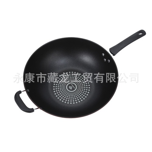 Universal Non-Stick Wok for Cross-Border Cooking, Gas, Electric Stove, and Microwave, Large Capacity Household Wok with Diamond Non-Stick Coating