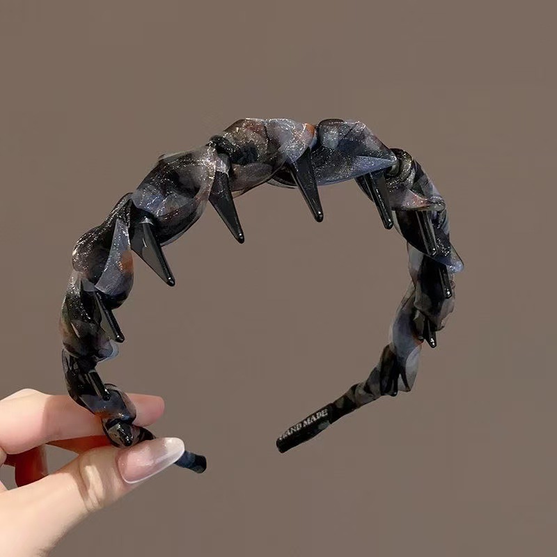 2025年新作夏スタイルのカラフルな糸歯コームヘッドバンド、甘いヘアアクセサリー、シンプルでエレガント、外出用の多用途なヘッドバンド|undefined