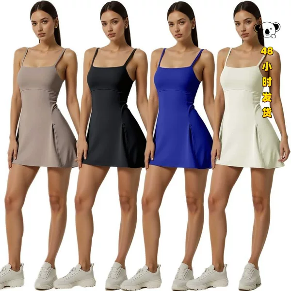 L 74409 Breathable Backs Sport Dress with Padded Bra