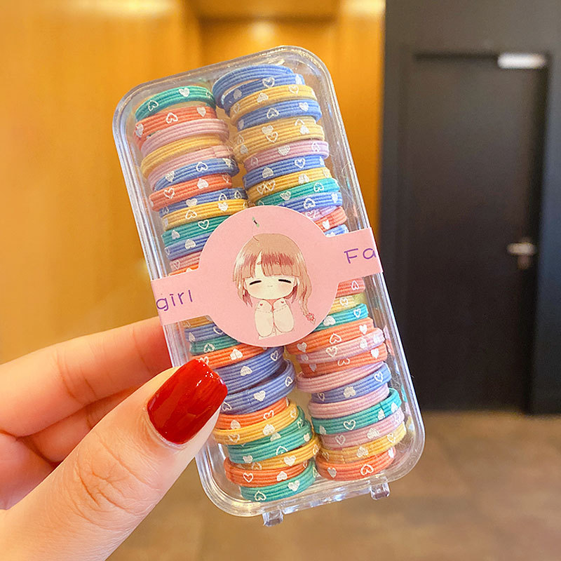60 piezas ~ banda de goma para niñas El tamaño pequeño no duele el cabello banda de goma cuerda de pelo Internet celebridad niños bebé cuerda de pelo bebé anillo de pelo