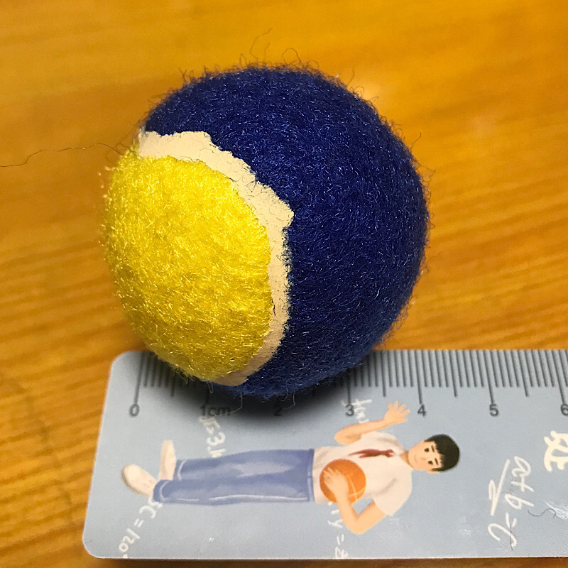 4CM 파란색과 노란색 테니스 공 싱글