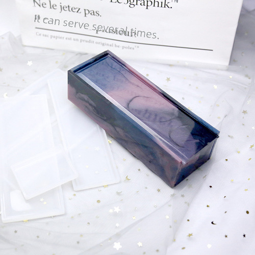 Crystal resin domino set box, bone dice storage, silicone molds, creative resin, Amazon cross-border