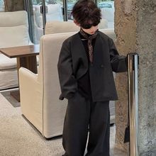 男童套装2025春秋季新款儿童潮品宽松休闲设计西装童装韩版洋气