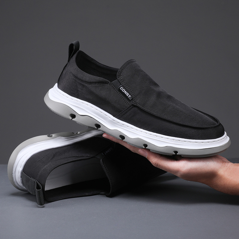 Old Beijing Cloth Shoes 2025 Men's Summer Breathable ice Silk quick-drying Casual shoes, light and versatile, one-step lazy shoes