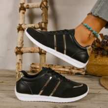 2026时尚跨境时尚四季款运动风休闲拼色单鞋轻底舒适外贸大码女鞋