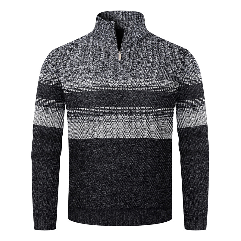 Comercio exterior ropa de hombre encapuchada de invierno más vello engrosado suéter de manga larga cuadrilátero juvenil coreano cardigán de hombre camisa de punto