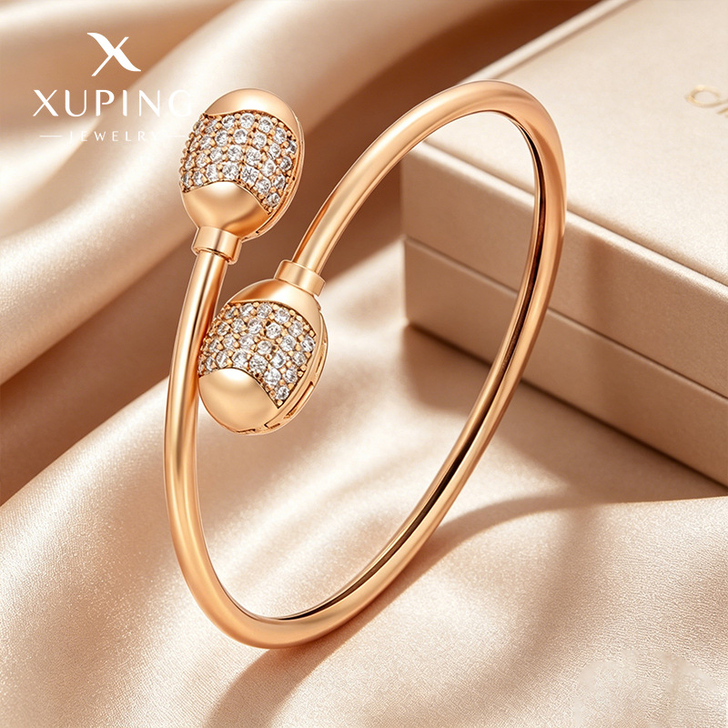 Xuping pulsera de apertura de moda retro aleación de cobre chapado 18k nicho simple diseño de joyas transfronterizas al por mayor mujeres