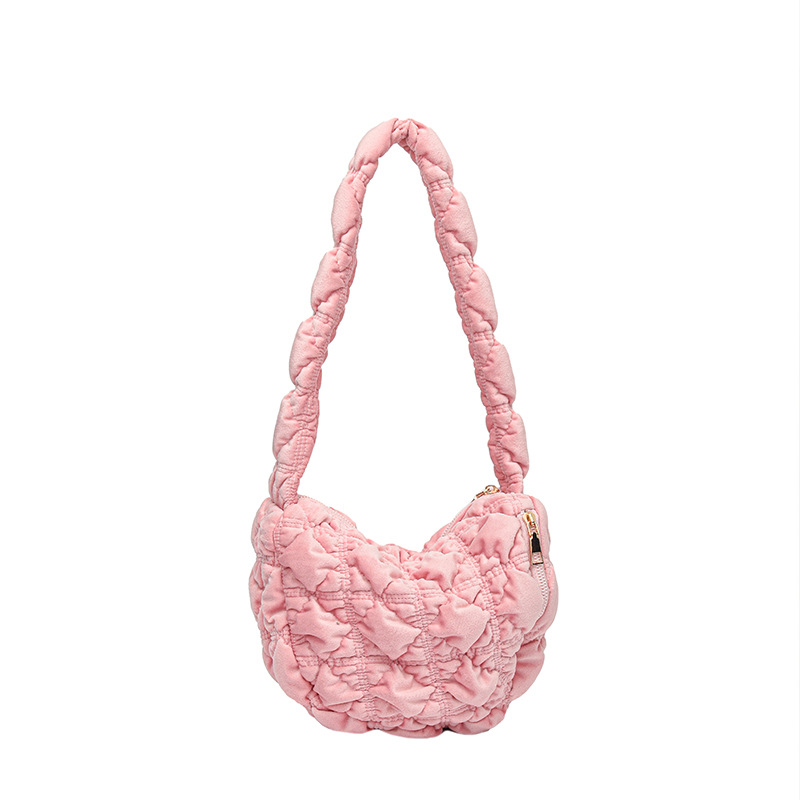 Nuevas nubes plisadas envuelven a las mujeres han bangchao nicho terciopelo envuelve albóndigas casuales envueltas en moda envueltas en un hombro y axilas