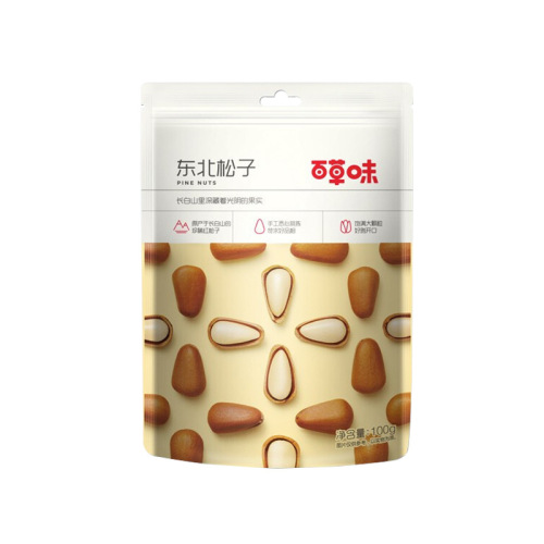 Baicao flavor Northeastern pine nuts 100g hand peeled red pine nuts daily nuts roasted wild snacks wholesale