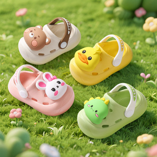 Children's Croc Shoes 1-5 Years Old Baby Indoor and Outdoor Eva Soft Sole Anti-Slip Two-Wear Slippers Dropshipping