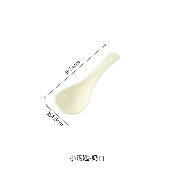 Four creamy wind soup spoons-milk white