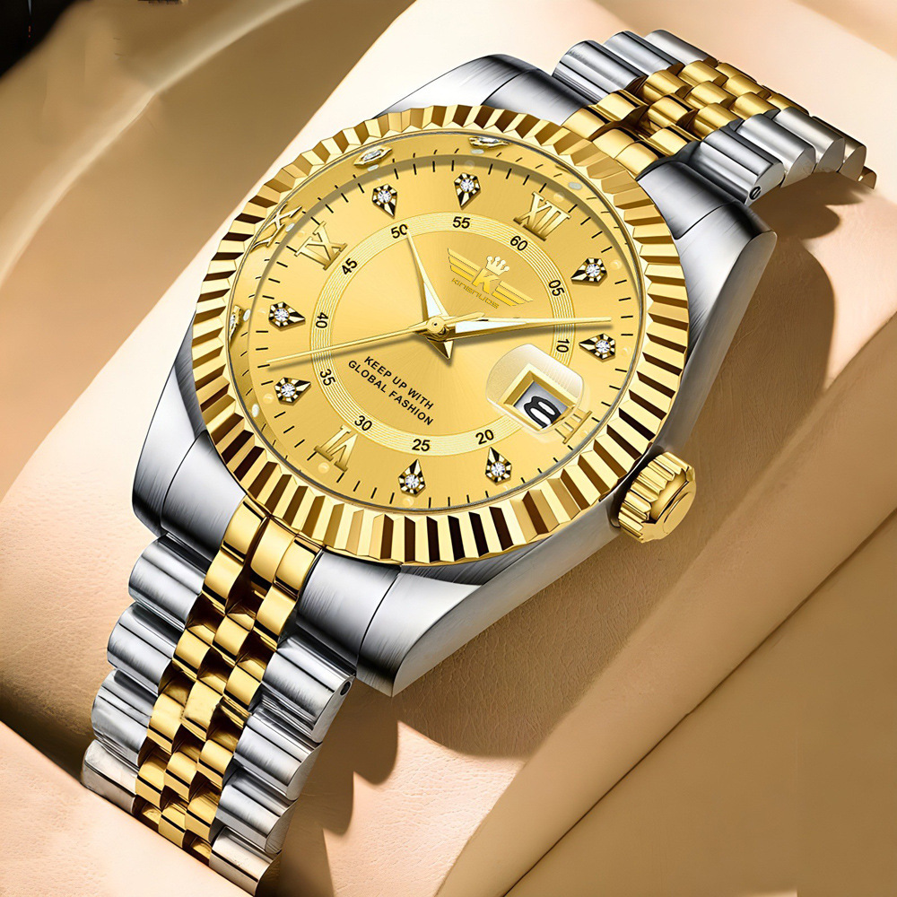 Watch Classification Casual Color Block Double Side Snaps Quartz Watch Men's Watches