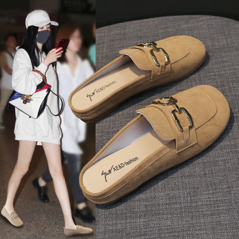 Трансграничные взрывные модели больших размеров с половиной тапочек женщины носят 2024 новые женские летние дышащие плоские виды спорта