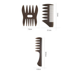 Professional oil hair comb, retro hair styling comb for men, backcombing beauty comb with large teeth, shaping comb for men